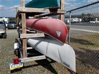 Lot of 3 Canoes and Trailer